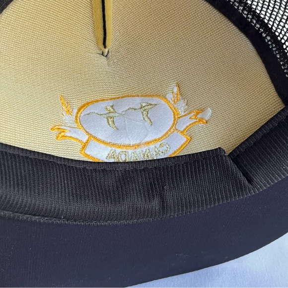 Vintage 80s Canada Geese Embroidered Black Gold Snapback Mesh Trucker Hat Cap - Picture 9 of 10